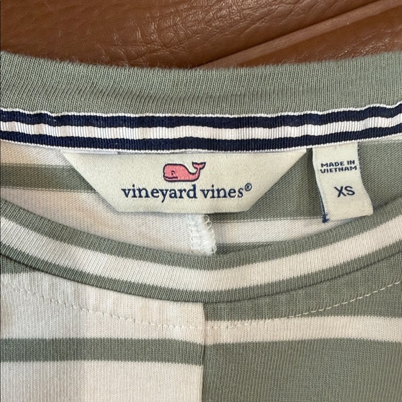 Vineyard Vines Striped Pullover Sweater Shirt XS Boat Neck Green Stripe - Picture 4 of 5